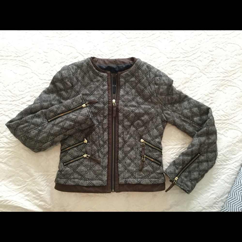 Zara Basic Quilted Diamond Print Jacket - image 1